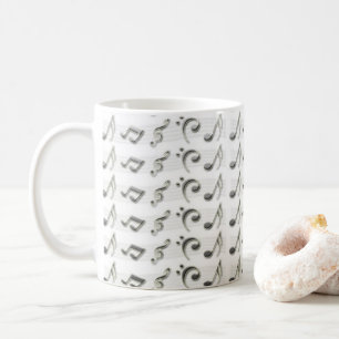 Mug Notes de musique noir et blanc