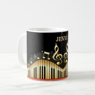 Mug Notes Et Clé De Musique Gold Et Black