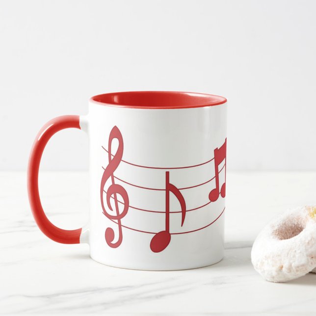 Mug Notes musicales (Red music notes coffee mug!)
