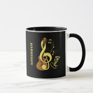 Mug Notes musicales acoustiques de guitare personnalis