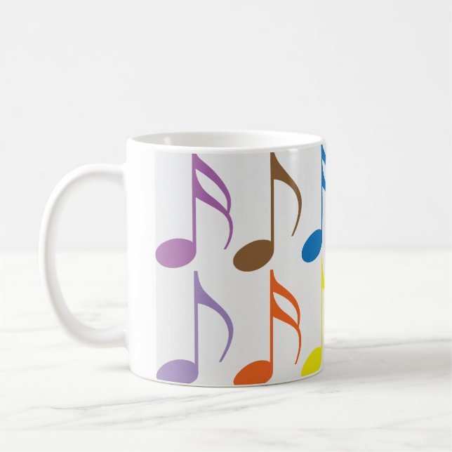 Mug Notes musicales colorées motif (Gauche)