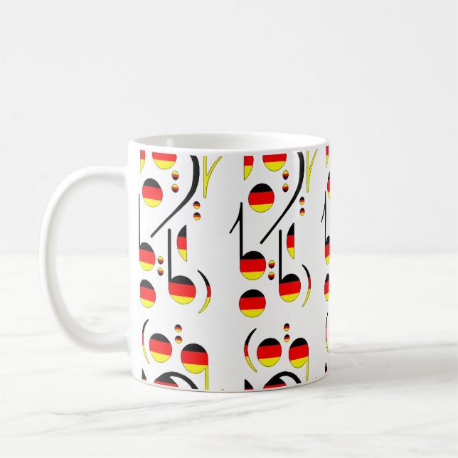 Mug Notes musicales de drapeau de l'Allemagne (Gauche)