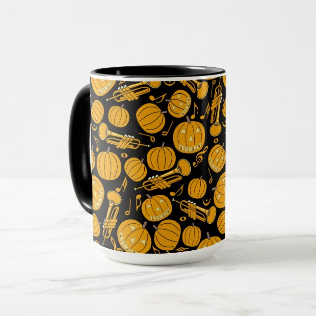 Mug Notes musicales de trompette citrouille (Devant gauche)
