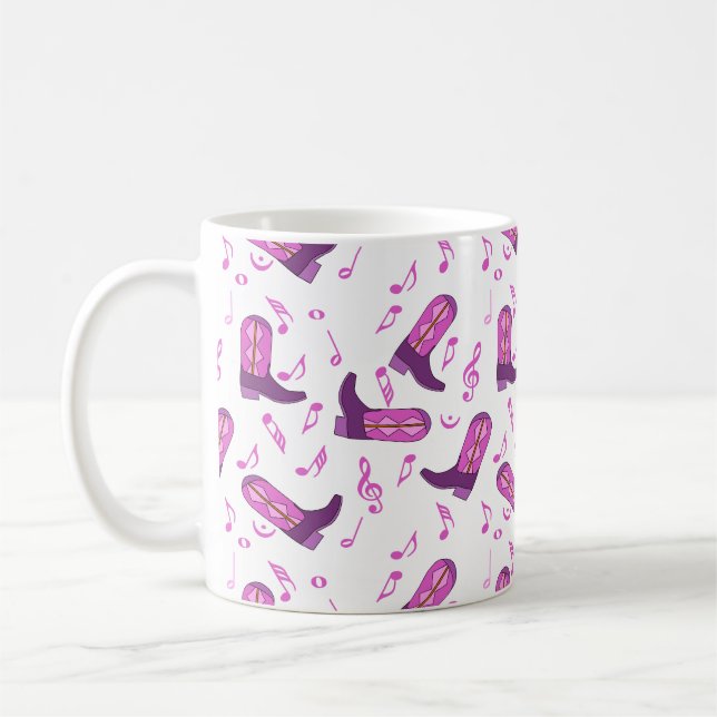 Mug Notes musicales des Boots de Cowboy (Gauche)