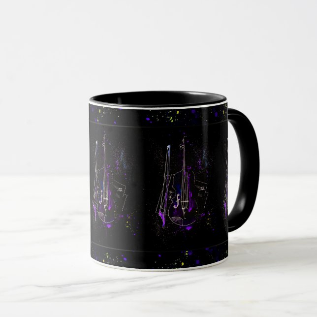 Mug Notes musicales et contrebasse (Devant droit)