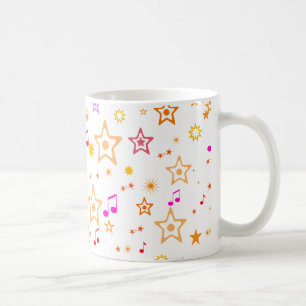 Mug Notes musicales et étoiles :