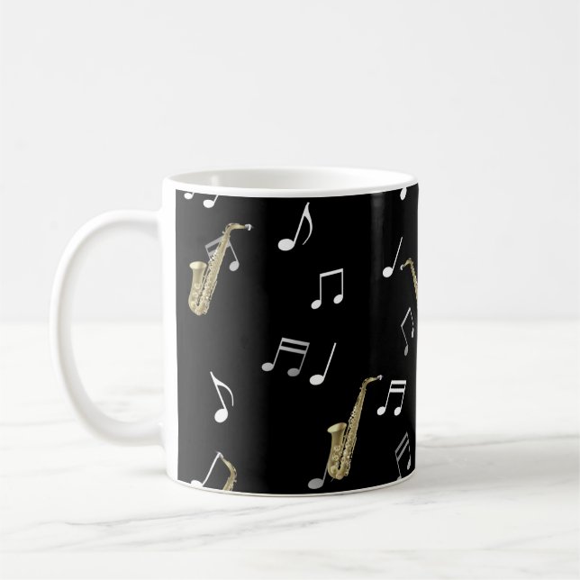 Mug Notes musicales et saxophones Jazzy  (Gauche)