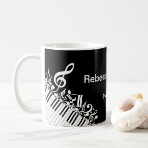 Mug Notes musicales et touches de piano personnalisées