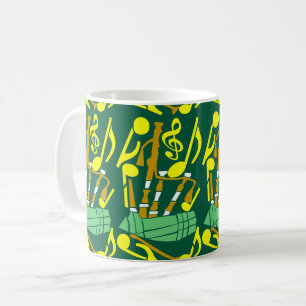 Mug Notes musicales jaunes Bagpipes