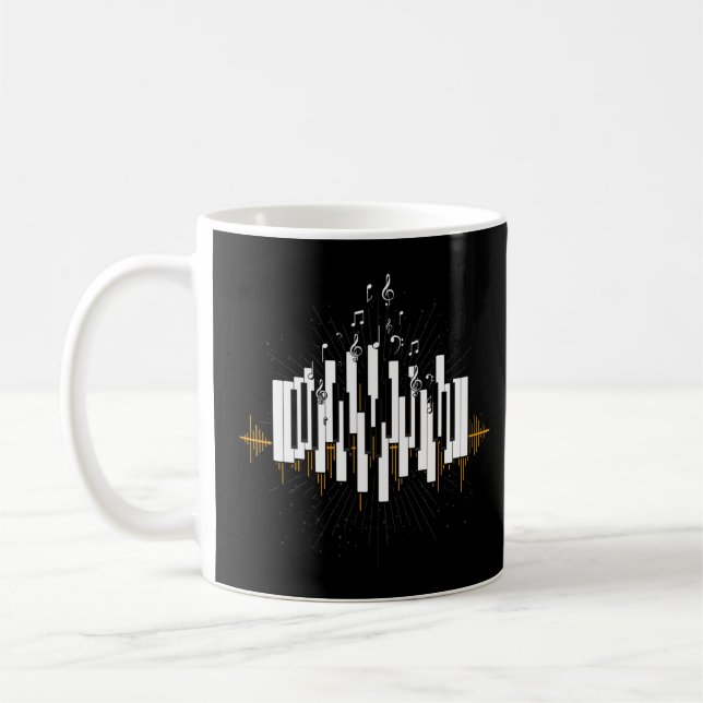 Mug Notes musicales Keyboard Piano Player Pianiste mus (Gauche)