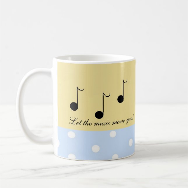 Mug Notes musicales noires avec paroles musicales (Gauche)