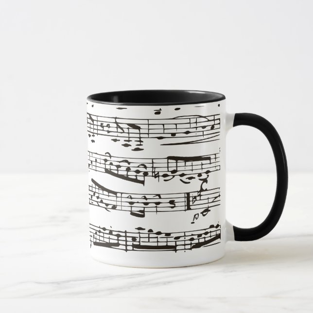 Mug Notes musicales noires et blanches (Droite)