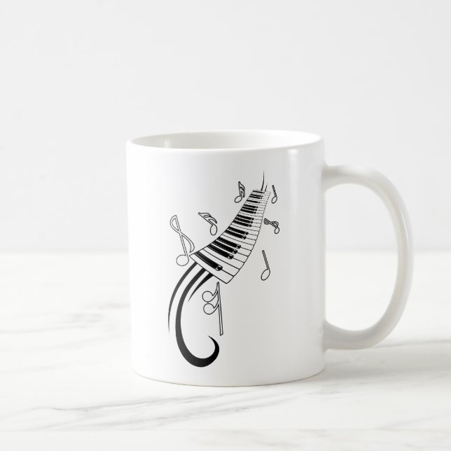 MUG NOTES MUSICALES PIANO CLAVIER TATTOO GRAPHIQUE (Droite)
