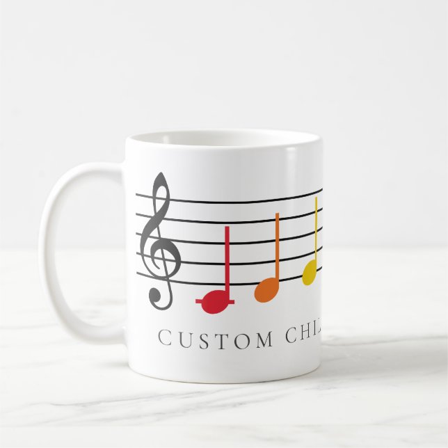 Mug Notes sur la chorale personnalisée pour enfants Ra (Gauche)