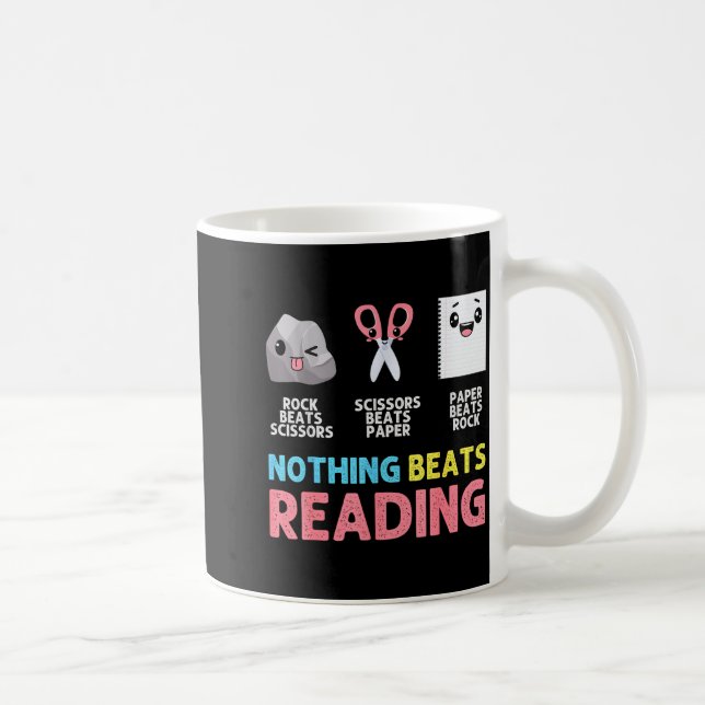 Mug Nothing Beats Reading Funny Rock Paper Scissors  (Droite)