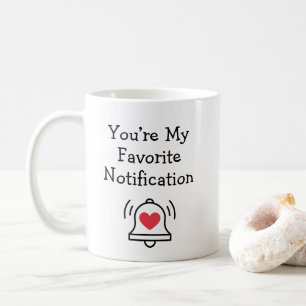 Mug Notification préférée Moderne Cloche Noir et Rouge