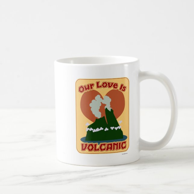 Mug Notre amour est Volcanique Cartoon Travel dit (Droite)