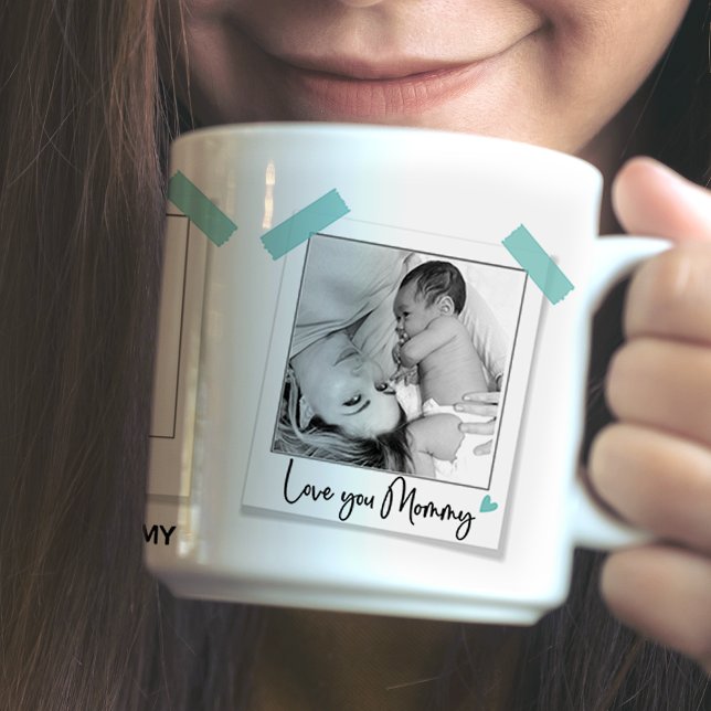 Mug Notre histoire d'amour | Pink Mom Photo Adhésif Mu (Créateur téléchargé)