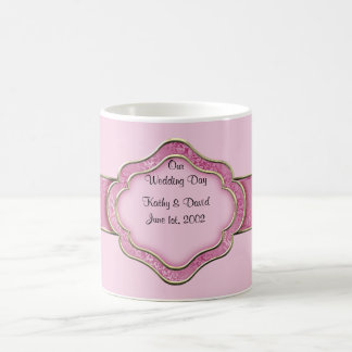 Mug Notre jour de mariage (Rose)