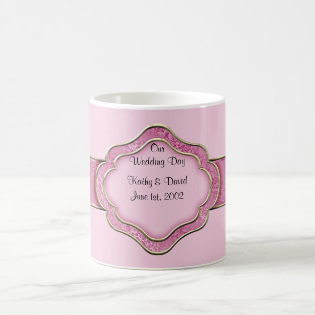 Mug Notre jour de mariage (Rose) (Centre)