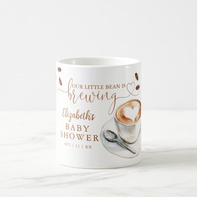 Mug Notre petite fève prépare du café Baby Shower (Centre)