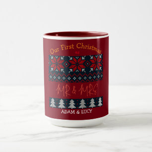 Mug Notre premier Noël, M. et Mme. /Couple nouvellemen