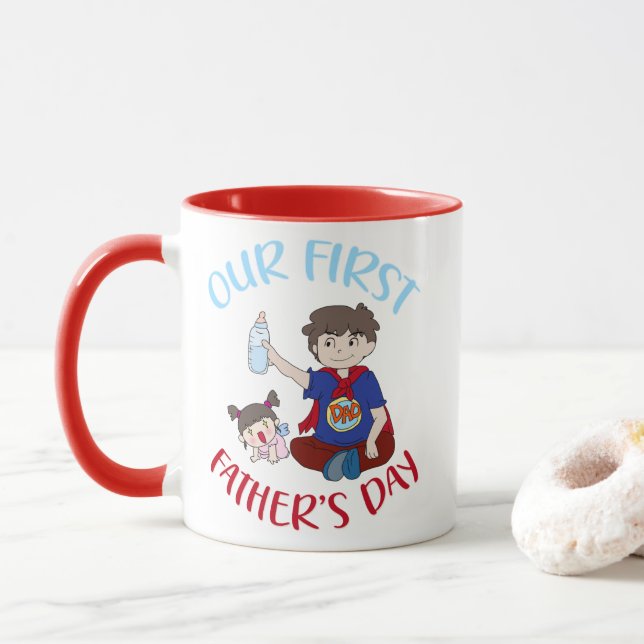 Mug Notre première fête des pères (Avec donut)
