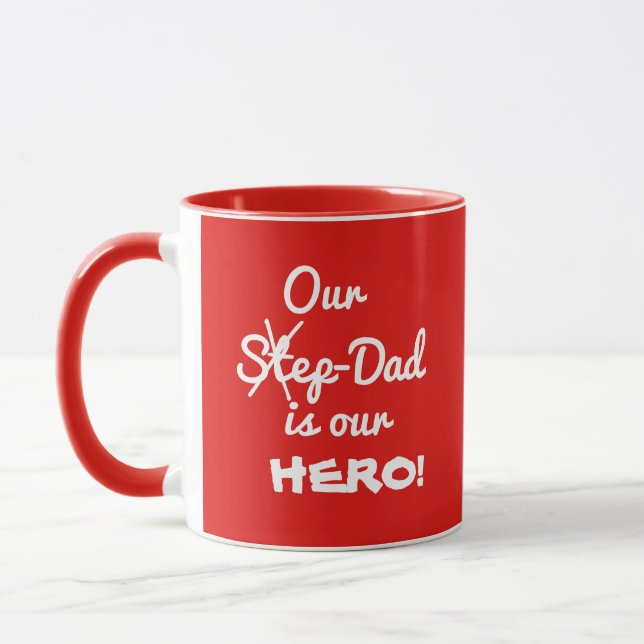 Mug Notre Stepfather Step-Dad est notre café Cool HERO (Gauche)