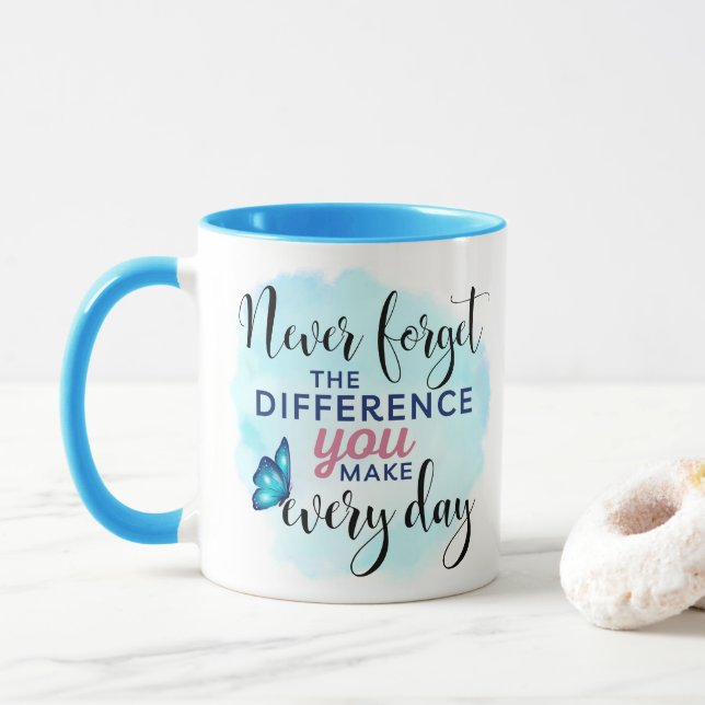 Mug N'oubliez jamais la différence que vous faites cha (Avec donut)