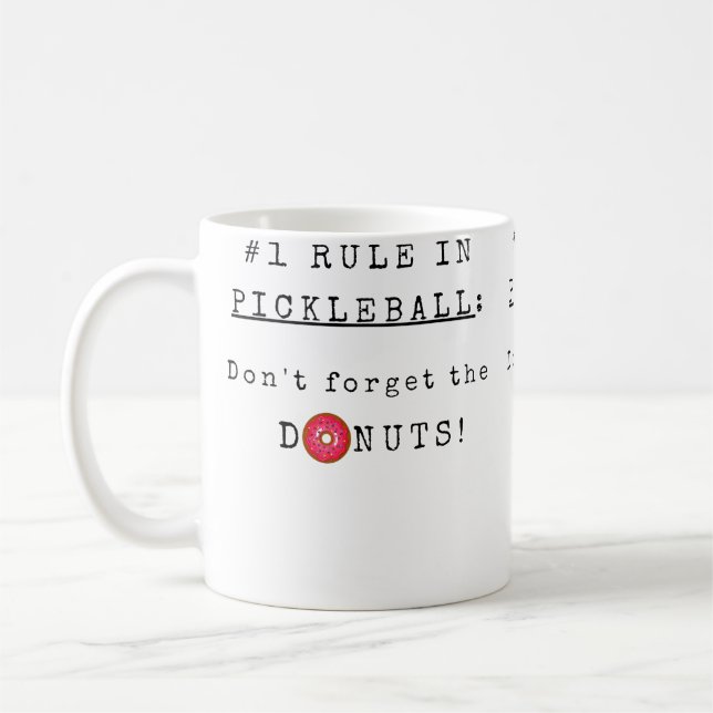 Mug N'oubliez pas les donuts drôle de pickleball (Gauche)