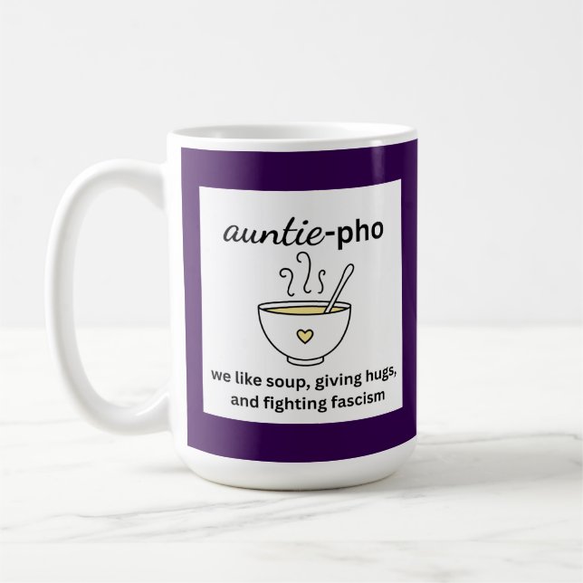 Mug Nouilles Soupe Tante-Pho Hugs Anti-Fascisme (Gauche)