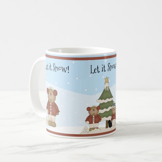 Mug Nounours de Noël, Père Noël & Snowman (Devant gauche)