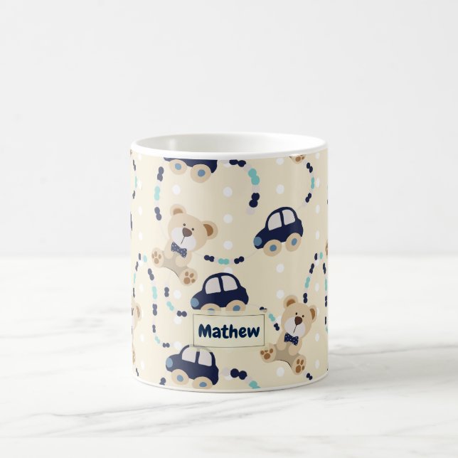 Mug Nounours et voitures Baby Boy Motif (Centre)