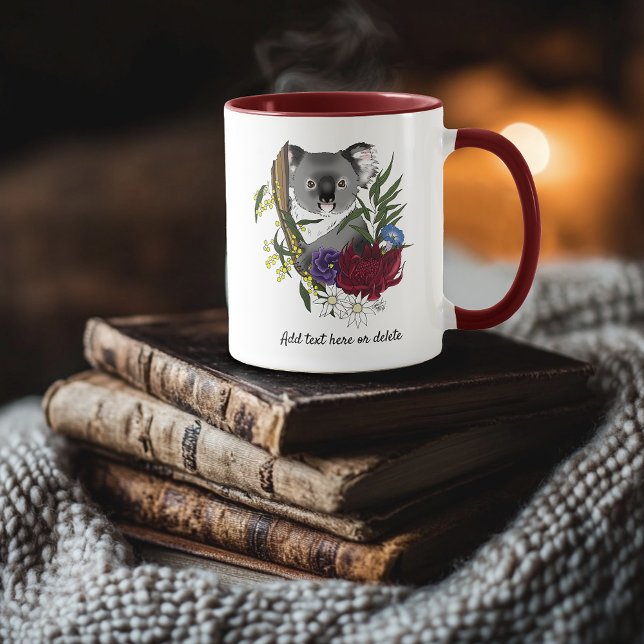 Mug Nounours Koala Mignon Vert Flore Faune Australienn (Créateur téléchargé)