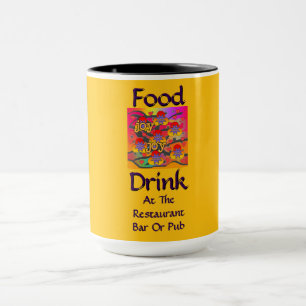 Mug Nourriture Boisson Au Restaurant Bar Ou Pub Jaune