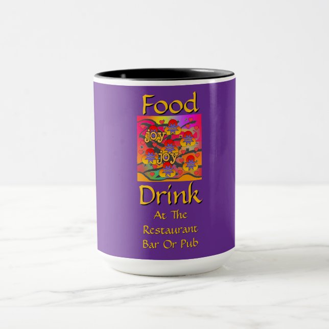 Mug Nourriture Boisson Au Restaurant Bar Ou Pub Violet (Centre)