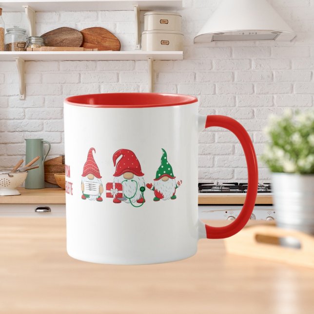 Mug Nourriture Gnome mignonne équipage Noël Red Party (Créateur téléchargé)