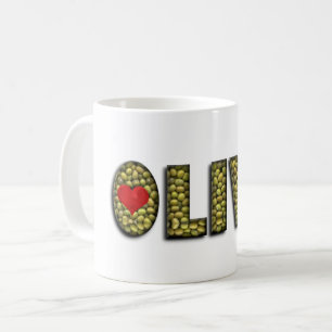 Mug Nourriture olive drôle de typographie d'olives