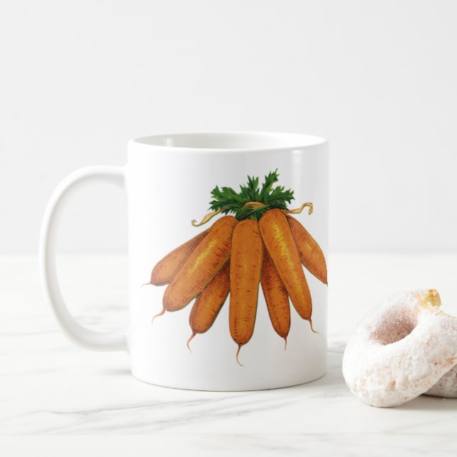 Mug Nourriture vintage, Bund de carottes biologiques L (Avec donut)
