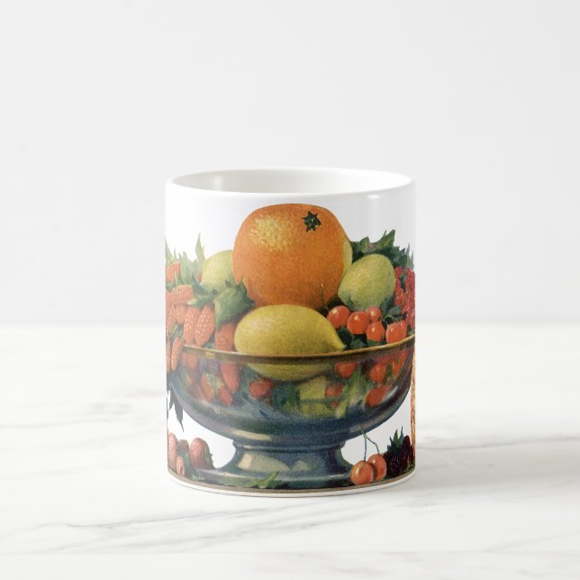 Mug Nourriture vintage, Fruits assaisonnés dans un bol (Centre)