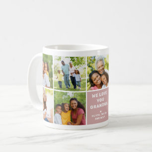Mug Nous aimons grand-mère Photo moderne rose poussiér