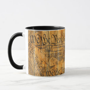 Mug Nous Le Peuple Constitution Américaine Bois Rustiq
