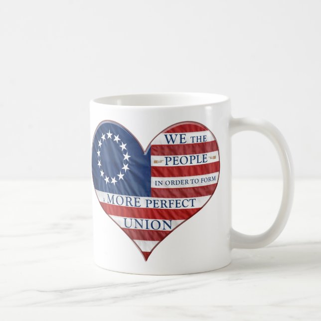 Mug Nous Le Peuple Le Coeur Du Drapeau Américain (Droite)