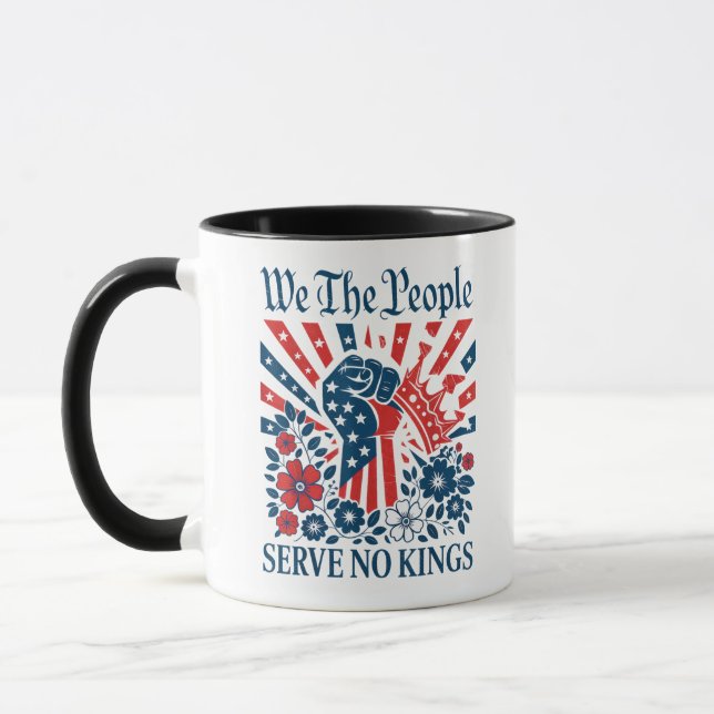 Mug Nous Le Peuple Ne Servons Aucun Roi Etoiles Bandes (Gauche)