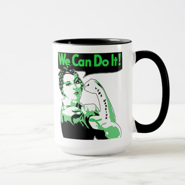 Mug Nous Pouvons Le Faire, Lyme Maladie Guerrier Café  (Droite)