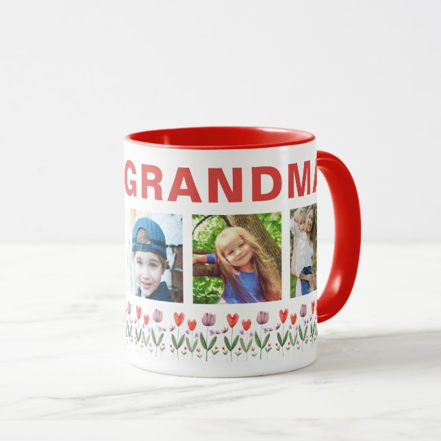 Mug Nous t'aimons Grand-mère Fleurs Cadeau souvenir 5  (Devant droit)