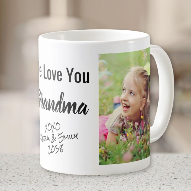 Mug Nous t'aimons Grand-mère Photo personnalisée & Nom (Créateur téléchargé)