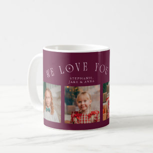 Mug Nous vous aimons grand-mère 4-Photo Cranberry
