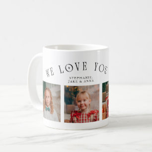 Mug Nous vous aimons grand-mère 4-Photos Blanc