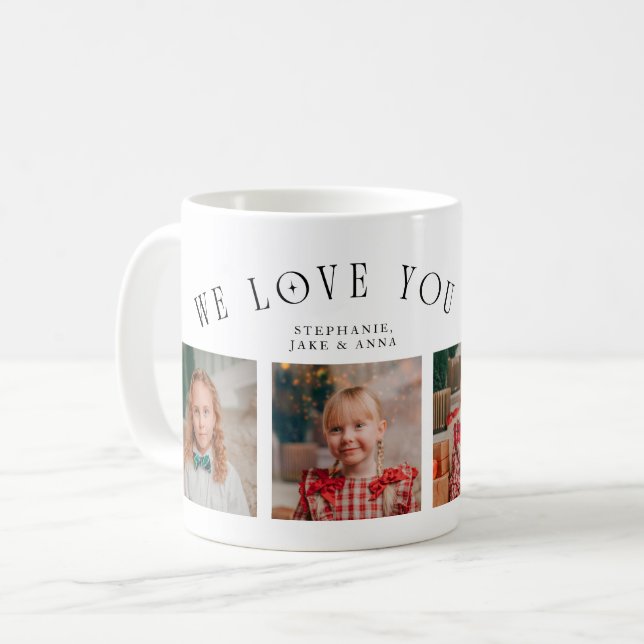 Mug Nous vous aimons grand-mère 4-Photos Blanc (Devant gauche)